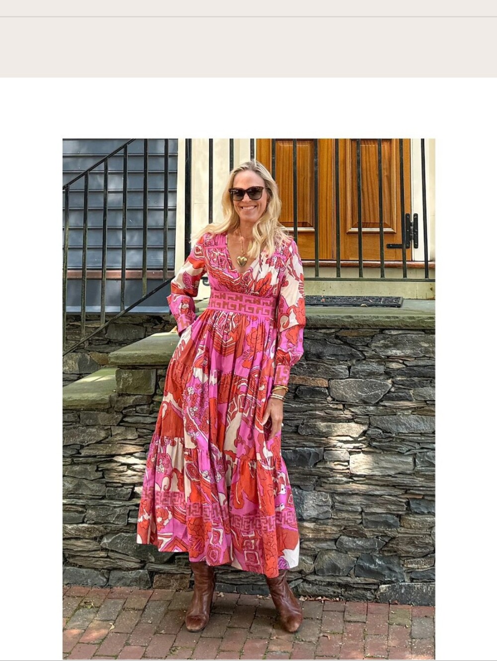 CK Bradley "Tristan"  V-Neck Maxi Dress Sz M Super Cute